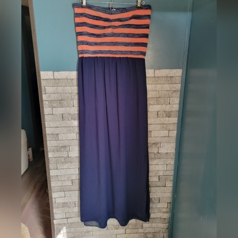 Rachel Roy Size Large Strapless Flowy Maxi Dress